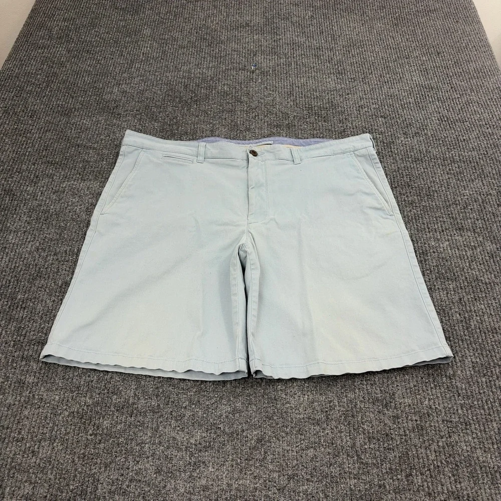 LL Bean Shorts Mens 40 Blue Cotton Spandex Standard Fit Chino Casual Outdoor